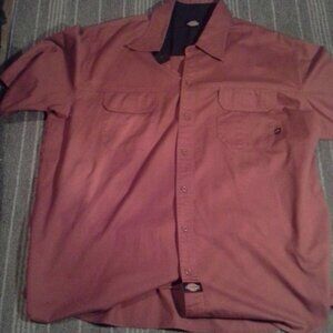 Mens Dickies XXL Button Up Dress Shirt short sleeve